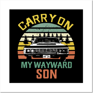 Carry on My Wayward Son Shirts Supernatural Posters and Art